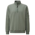 CP Company Diagonal Raised Fleece Lens Half Zip Sweater Licht Blauw