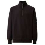 CP Company Diagonal Raised Fleece Lens Half Zip Sweater Navy