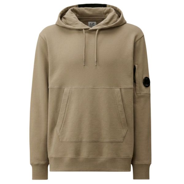 CP Company Diagonal Raised Fleece Lens Hoodie Beige