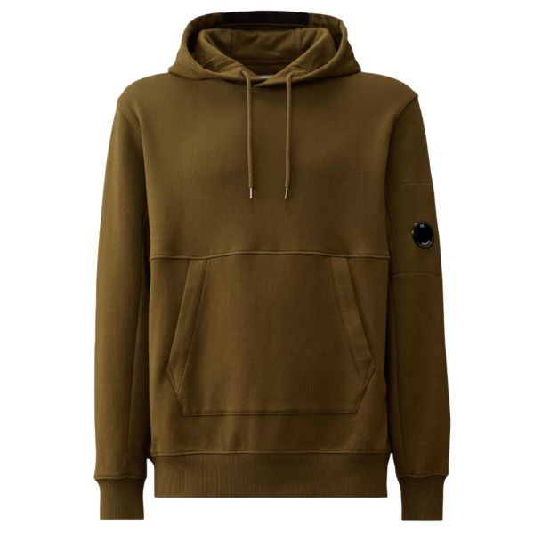 CP Company Diagonal Raised Fleece Lens Hoodie Donker Groen