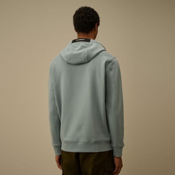 CP Company Diagonal Raised Fleece Lens Hoodie Licht Blauw