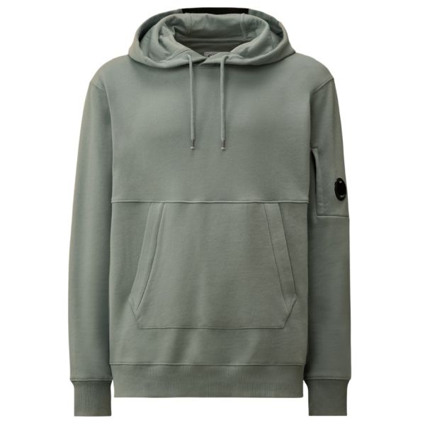 CP Company Diagonal Raised Fleece Lens Hoodie Licht Blauw