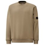 CP Company Diagonal Raised Fleece Lens Sweater Beige