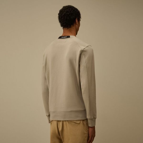 CP Company Diagonal Raised Fleece Lens Sweater Beige