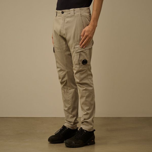 CP Company Stretch Sateen Ergonomic Lens Cargo Broek Beige