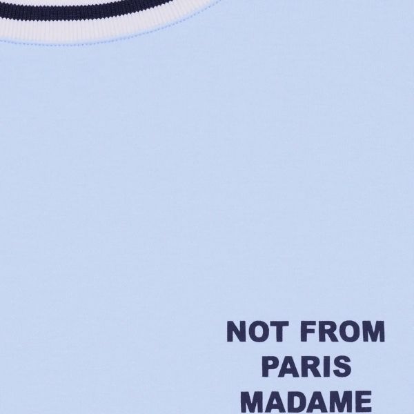 Drôle De Monsieur Slogan Sport T-shirt Licht Blauw