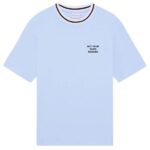 Drôle De Monsieur Slogan Sport T-shirt Licht Blauw