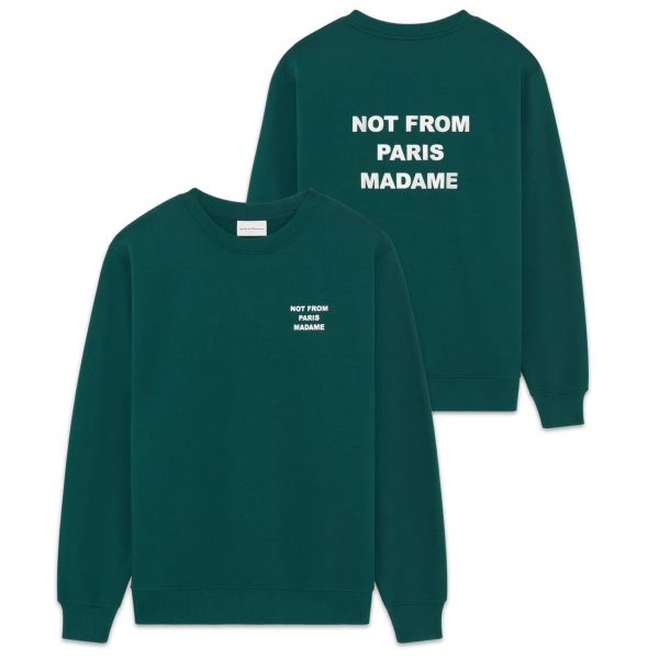 Drôle De Monsieur Slogan Sweater Donker Groen