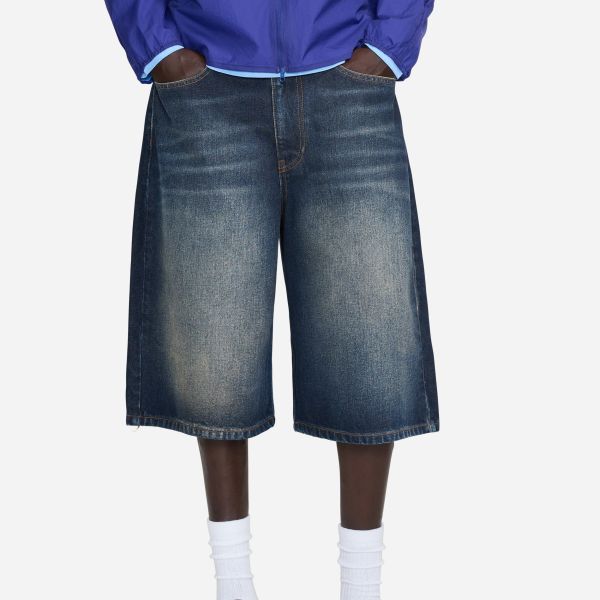 Flâneur Denim Korte Broek Donker Blauw