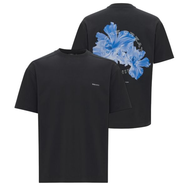 Genti Floral T-shirt Zwart