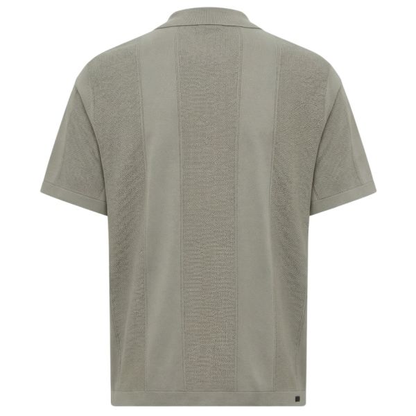 Genti Striped No Buttons Polo Bruin