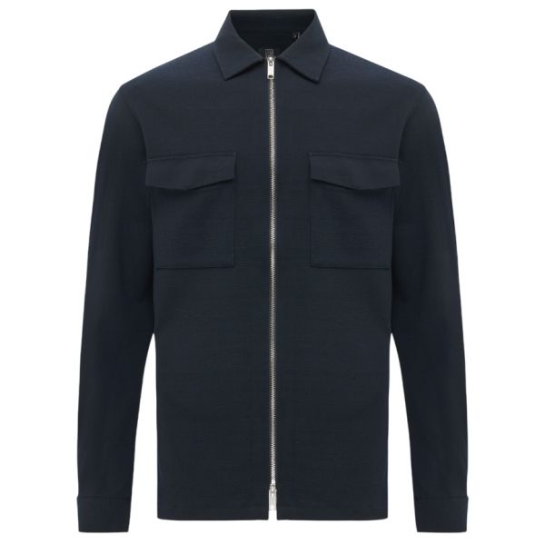 Genti Oaks Zip Overshirt Navy