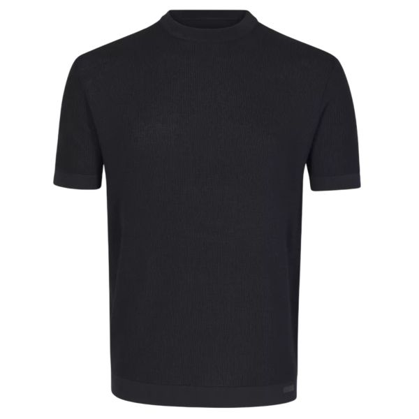 Genti Round Knitted T-shirt Navy