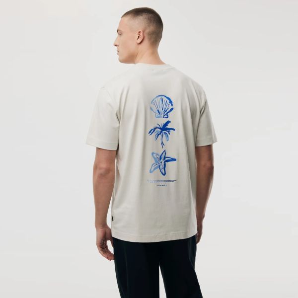 Genti Sea Print T-shirt Off White