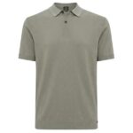 Genti Slim Button Polo Bruin