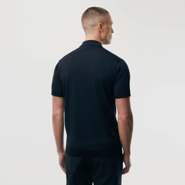 Genti Slim Button Polo Navy