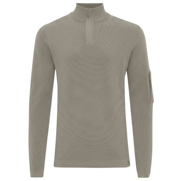 Genti Turtle Zip Sweater Bruin