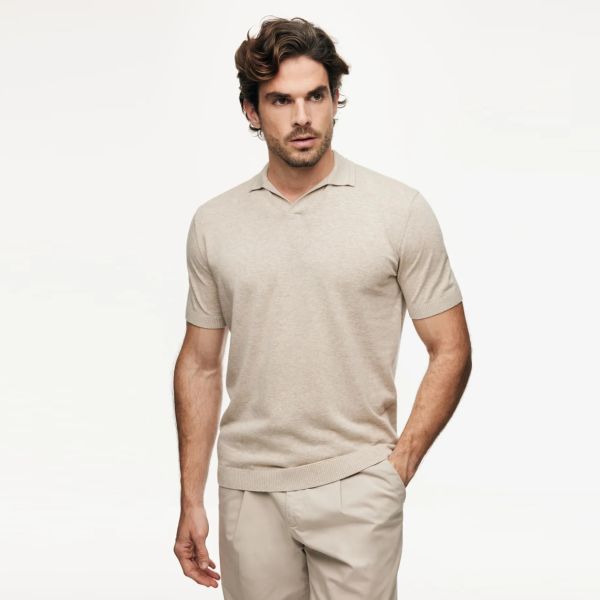 Gentiluomo No Buttons Polo Beige