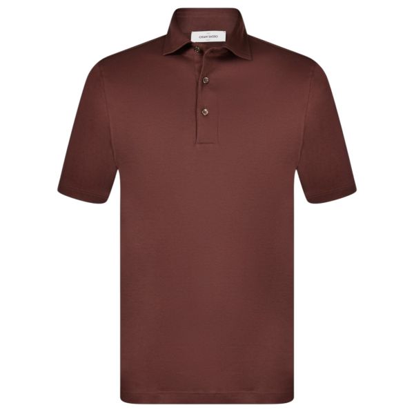 Gran Sasso Interlock Cotton Polo Donker Bruin