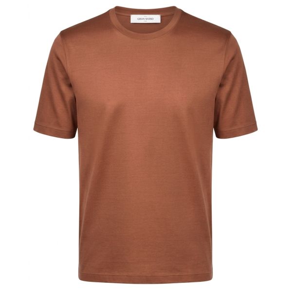 Gran Sasso Mercerized Cotton T-shirt Bruin