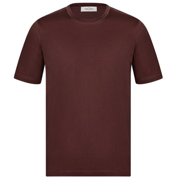 Gran Sasso Mercerized Cotton T-shirt Donker Bruin