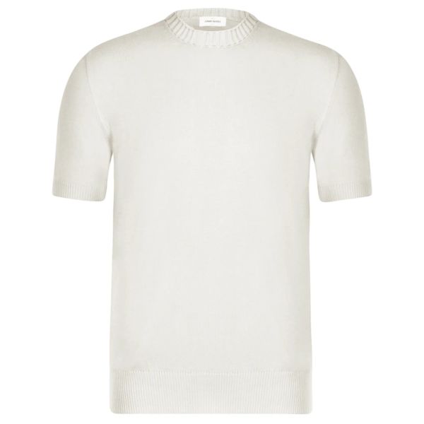 Gran Sasso Ribbed Neck Knitted T-shirt Off White