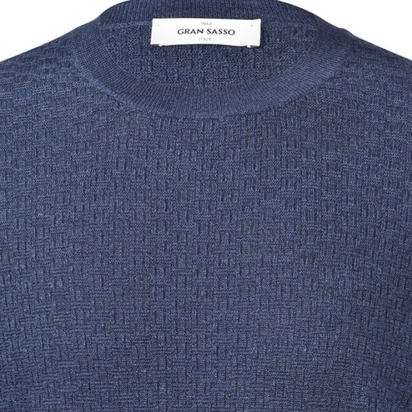 Gran Sasso Stitch Knitted T-shirt Navy