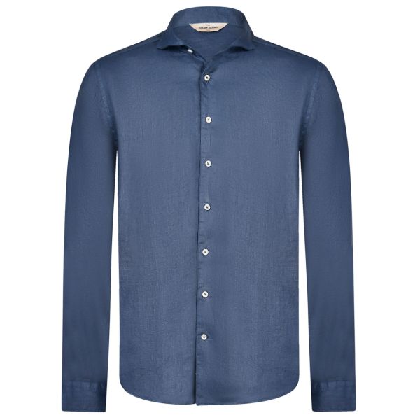 Gran Sasso Vintage Linen Overhemd Navy