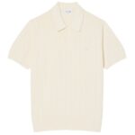 Lacoste Fluid Ribbed Knit Polo Off White