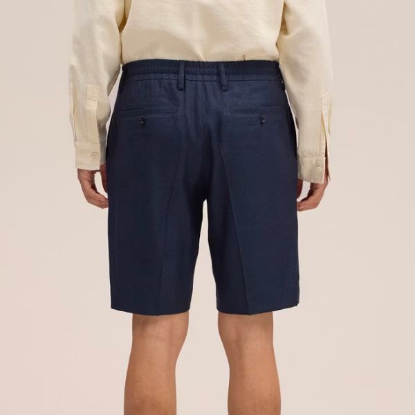 NN.07 Billie Linen Blend Korte Broek Navy