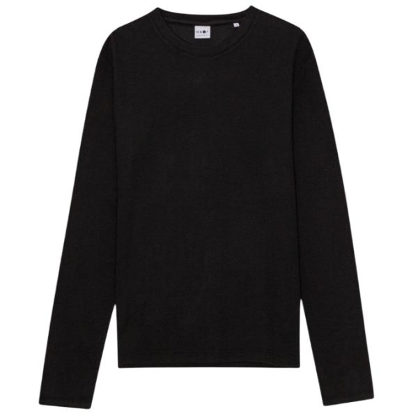 NN.07 Clive Waffle Knit Longsleeve T-shirt Zwart