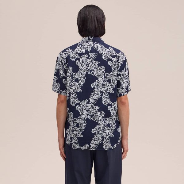 NN.07 Deon Print Overhemd Navy