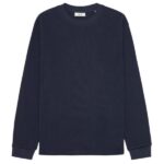 NN.07 Jett Waffle Knit Longsleeve T-shirt Navy