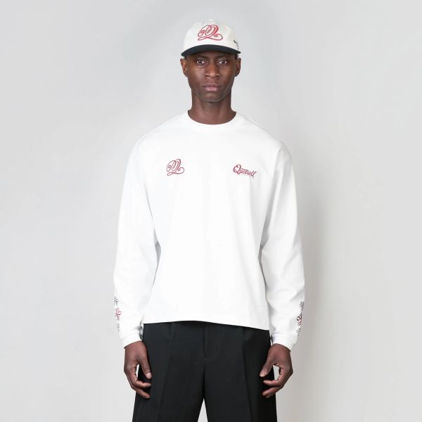 Quotrell Louis Longsleeve T-shirt Wit/Bordeaux