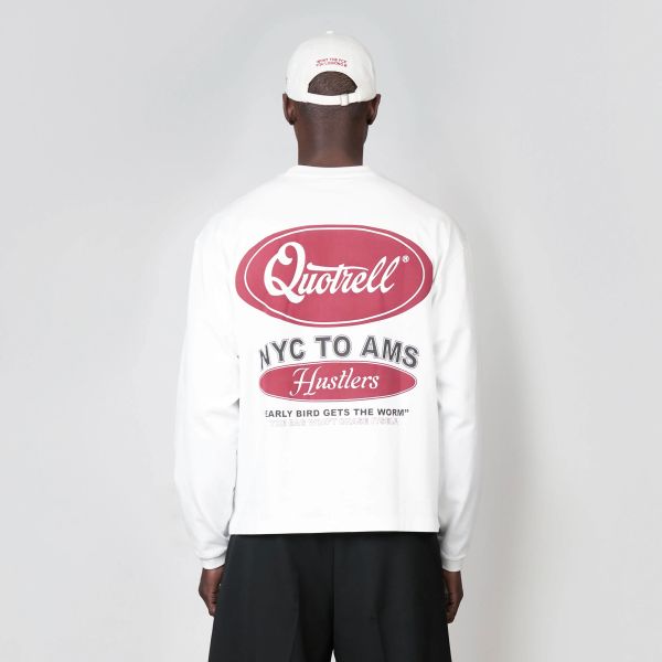 Quotrell Louis Longsleeve T-shirt Wit/Bordeaux