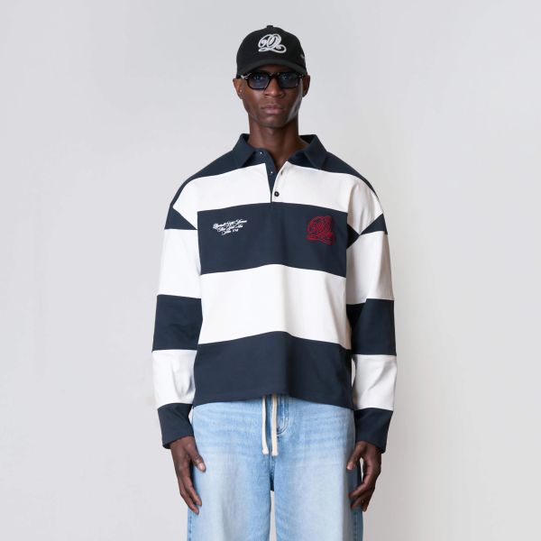 Quotrell Mike Longsleeve Polo Navy/Wit
