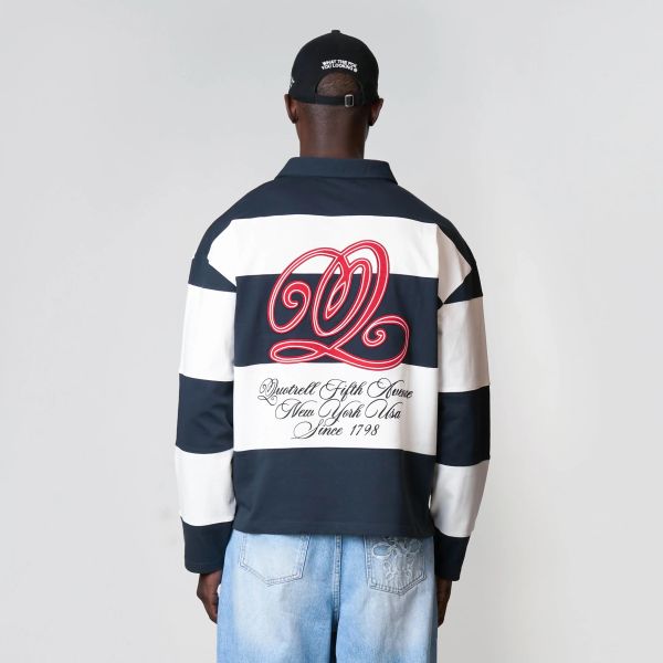 Quotrell Mike Longsleeve Polo Navy/Wit
