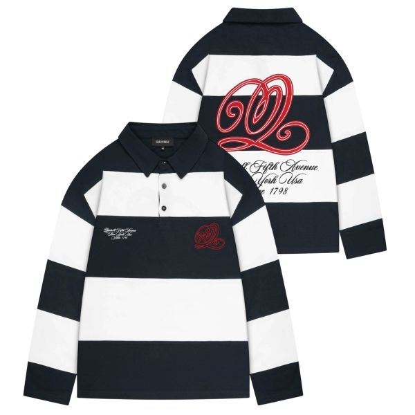 Quotrell Mike Longsleeve Polo Navy/Wit