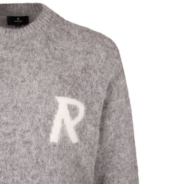 Represent Logo Knit Sweater Grijs