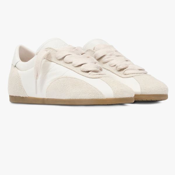 Represent Low-Pro Leather Suede Sneaker Wit