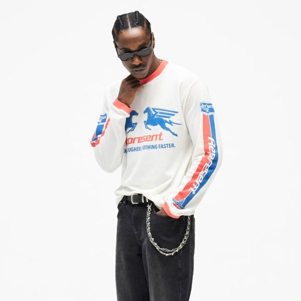 Represent Mesh Pegasus Longsleeve T-shirt Wit