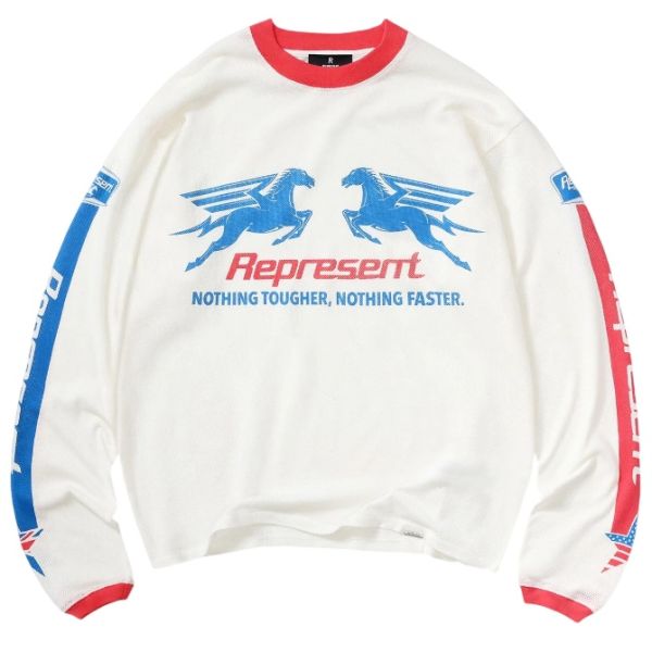 Represent Mesh Pegasus Longsleeve T-shirt Wit