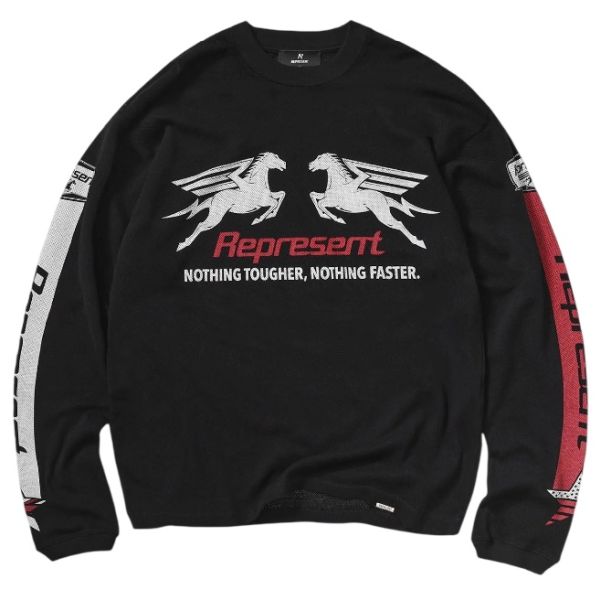 Represent Mesh Pegasus Longsleeve T-shirt Zwart