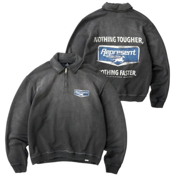 Represent Nothing Faster Quarter Zip Sweater Zwart