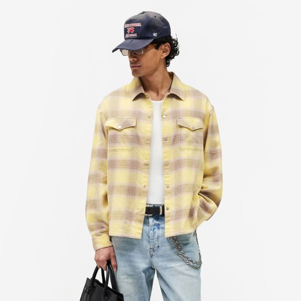 Represent Vintage Flannel Overshirt Beige/Geel