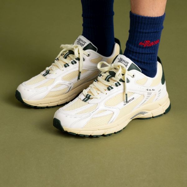 The Mercer Brand The Re-Run Vintage Nappa Sneaker Wit/Groen