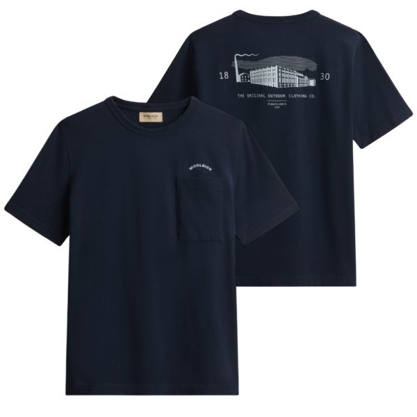 Woolrich Cotton Logo Pocket T-shirt Navy