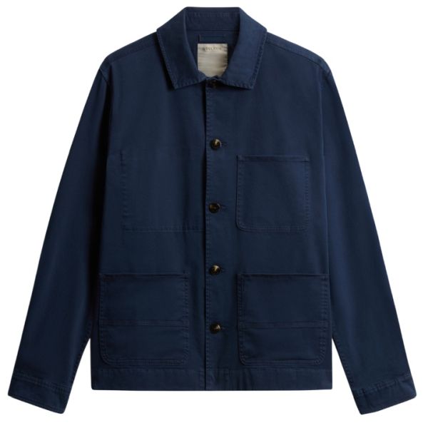 Woolrich Cotton Twill Chore Overshirt Navy