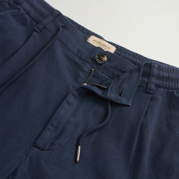 Woolrich Linen Blend Milton Broek Navy