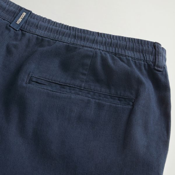 Woolrich Linen Blend Milton Broek Navy